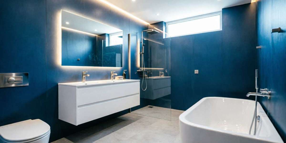 Blue Bathroom Wall Panels: Modern Bathroom Design Ideas